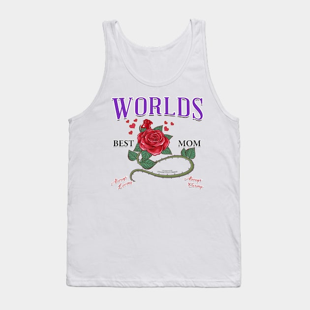 World's Best Mom Mothers Day Novelty Gift Tank Top by Airbrush World